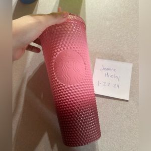 Ombré studded pink Starbucks cup